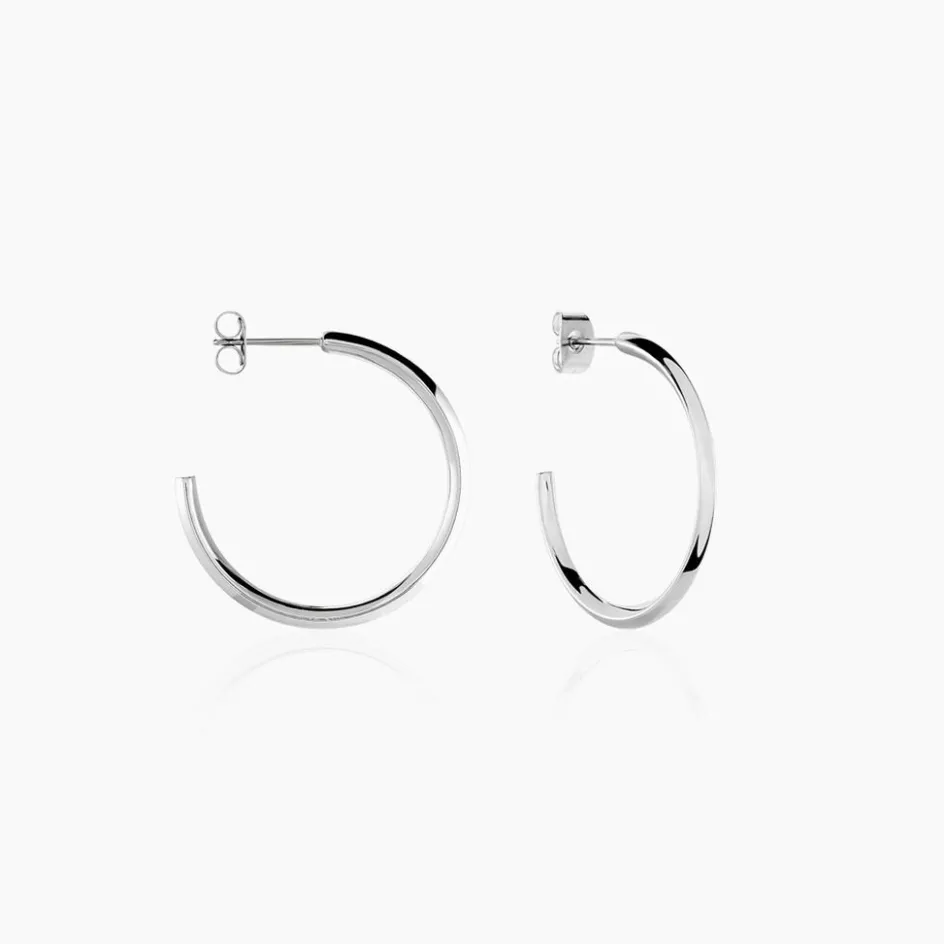 Hot Histoire d'Or Créoles Tahaa Acier Blanc