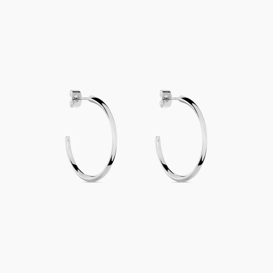 Hot Histoire d'Or Créoles Tahaa Acier Blanc