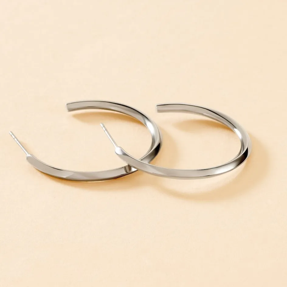 Hot Histoire d'Or Créoles Tahaa Acier Blanc