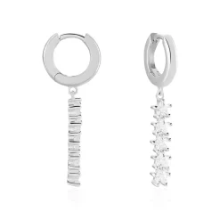 Sale Histoire d'Or Créoles Teris Argent Blanc Oxyde De Zirconium