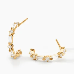 Histoire d'Or Créoles Tiara Or Jaune Oxyde De Zirconium* Boucles D'Oreilles|Boucles D'Oreilles Créoles