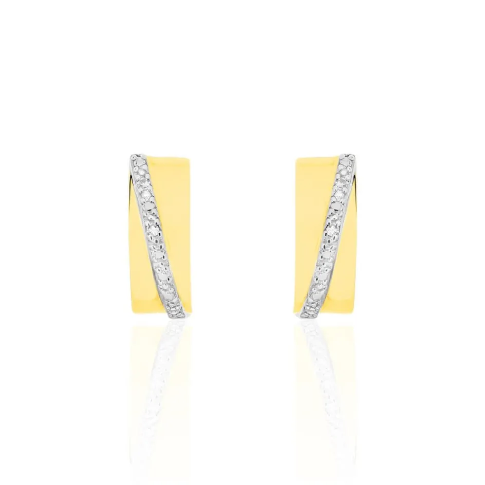 Histoire d'Or Créoles Timira Or Jaune Diamant* Boucles D'Oreilles|Boucles D'Oreilles Créoles