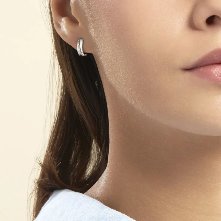 Histoire d'Or Créoles Timira Rondes Or Blanc Diamant* Boucles D'Oreilles|Boucles D'Oreilles Créoles