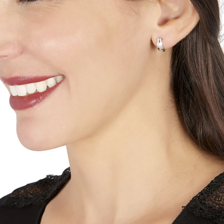 Histoire d'Or Créoles Timira Rondes Or Blanc Diamant* Boucles D'Oreilles|Boucles D'Oreilles Créoles