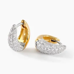 Histoire d'Or Créoles Tiwa De Zirconium argent bicolore oxyde