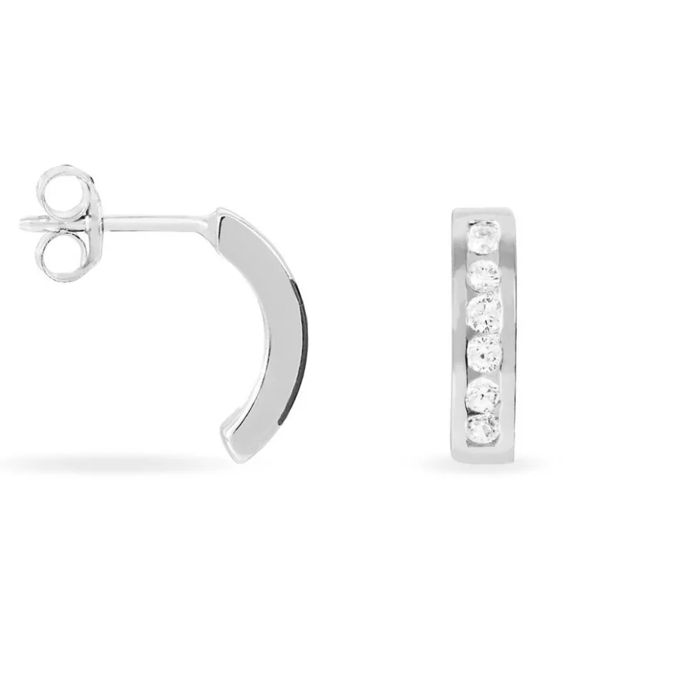 Histoire d'Or Créoles Tuna Rondes Argent Blanc Oxyde De Zirconium* Boucles D'Oreilles|Boucles D'Oreilles Fantaisie