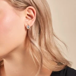 Histoire d'Or Créoles Two Argent Blanc* Boucles D'Oreilles|Boucles D'Oreilles Fantaisie