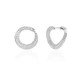 Histoire d'Or Créoles Uwe Argent Blanc Oxyde De Zirconium* Boucles D'Oreilles|Boucles D'Oreilles Fantaisie