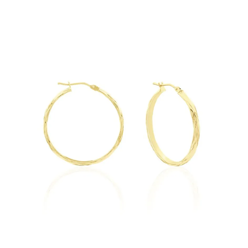 Histoire d'Or Créoles Vitali Or Jaune* Boucles D'Oreilles|Boucles D'Oreilles Créoles