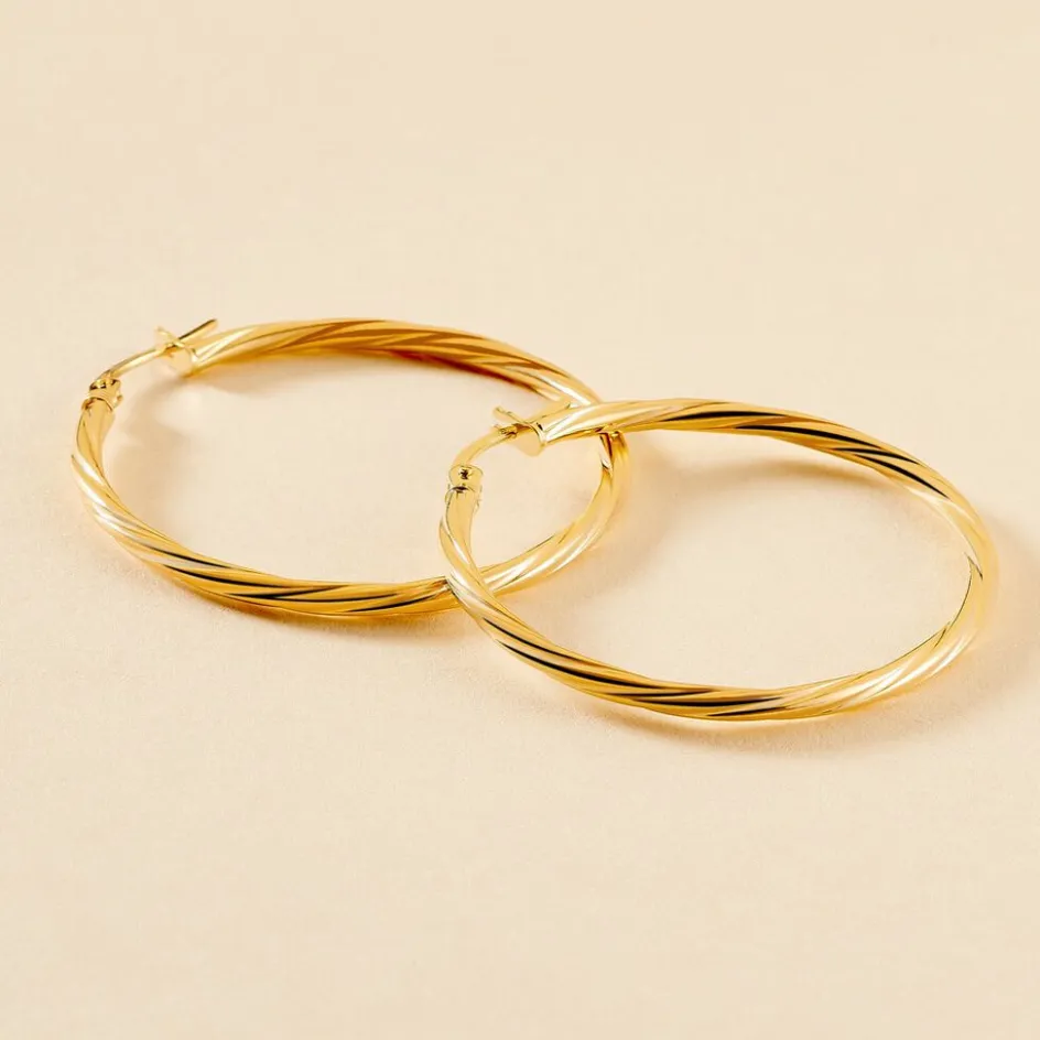 Histoire d'Or Créoles Youri Or Jaune* Boucles D'Oreilles|Boucles D'Oreilles Créoles