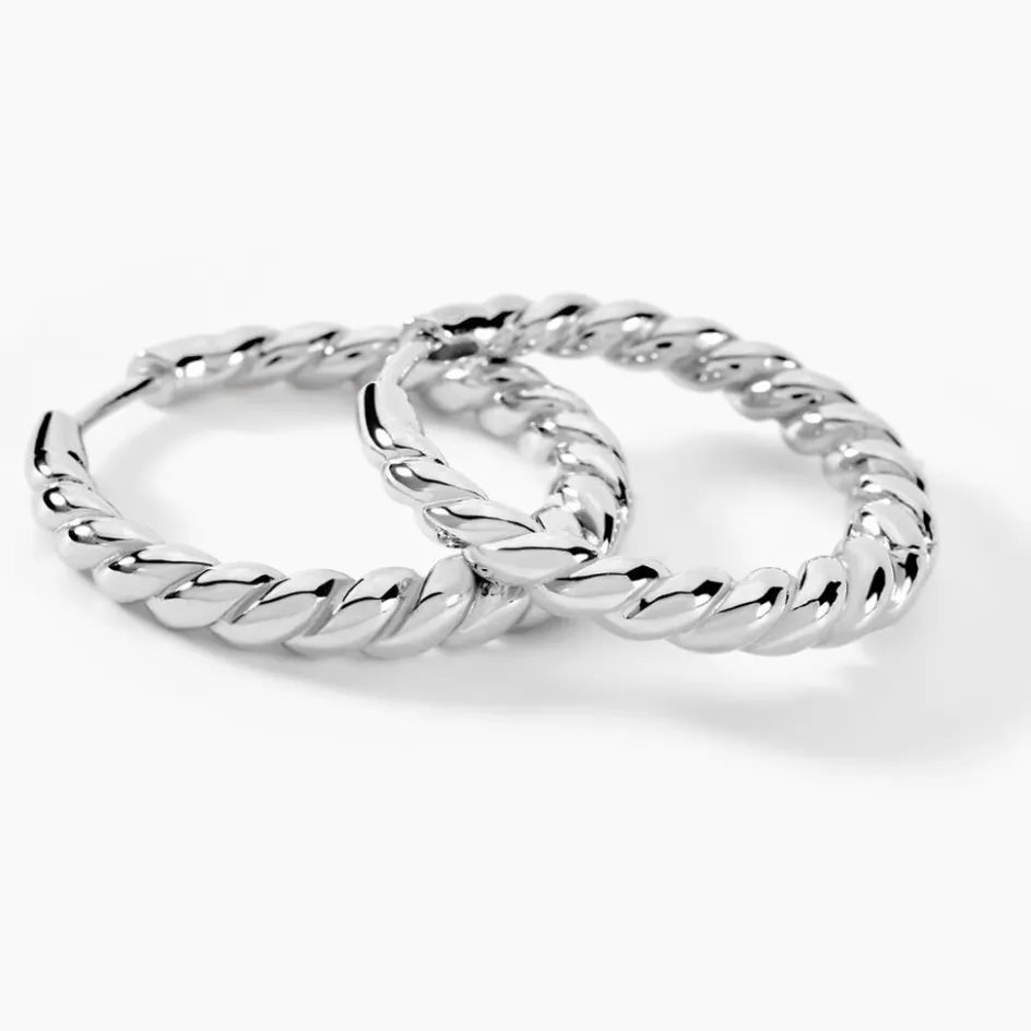 Histoire d'Or Créoles Ysanne Argent Blanc* Boucles D'Oreilles|Boucles D'Oreilles Créoles