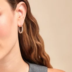 Histoire d'Or Créoles Ysanne Argent Blanc* Boucles D'Oreilles|Boucles D'Oreilles Créoles