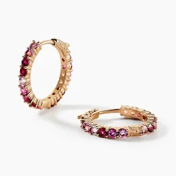 Histoire d'Or Créoles Zoelia Rondes Plaqué Or Jaune Pierres De Synthèse* Boucles D'Oreilles|Boucles D'Oreilles Fantaisie