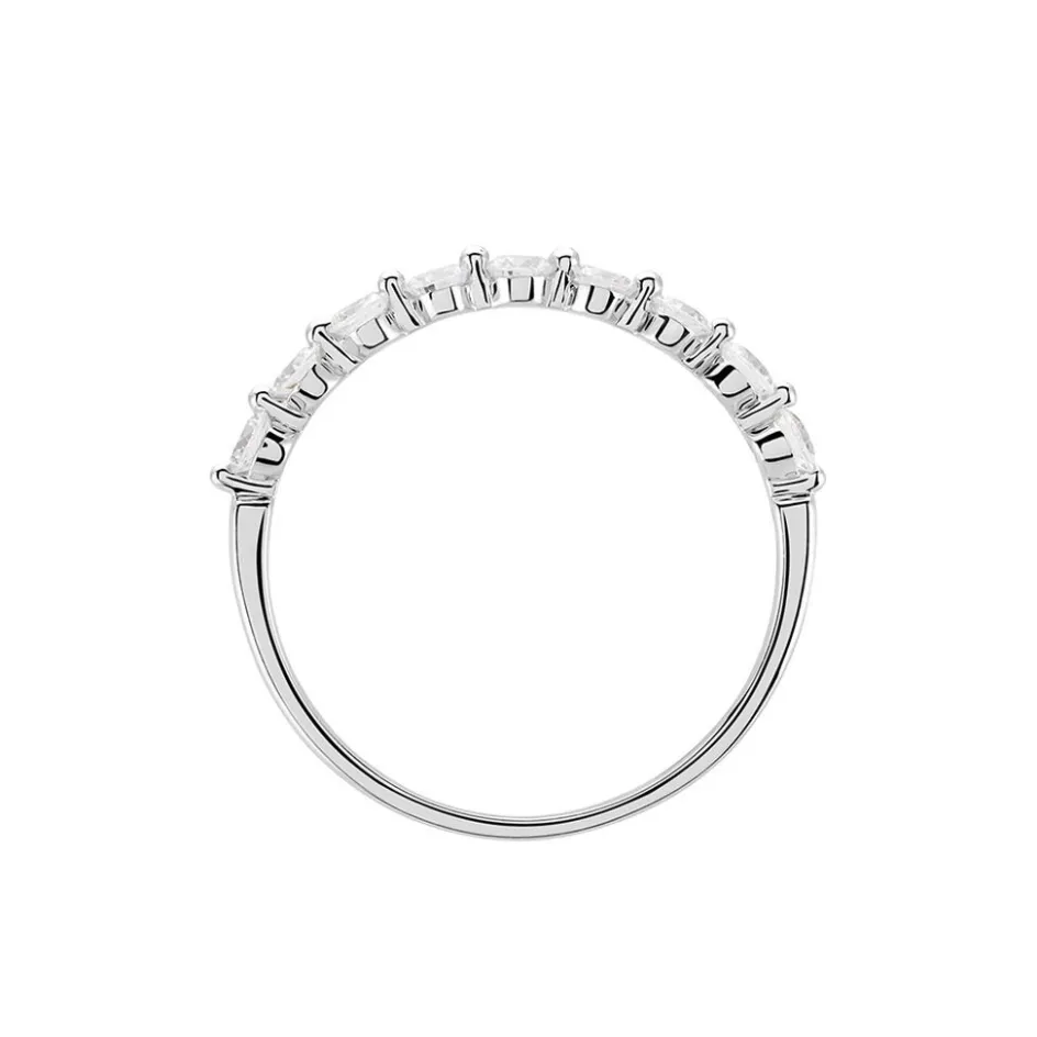 Best Histoire d'Or Demi Alliance Or Blanc Eclat D'etoile Oxyde De Zirconium or blanc oxyde