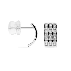 Histoire d'Or Demi Créoles Or Blanc Jacobea Oxyde De Zirconium* Boucles D'Oreilles|Boucles D'Oreilles Créoles