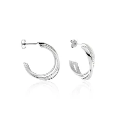 Hot Histoire d'Or Demi-créoles Argent Blanc Laureat Oxydes De Zirconium