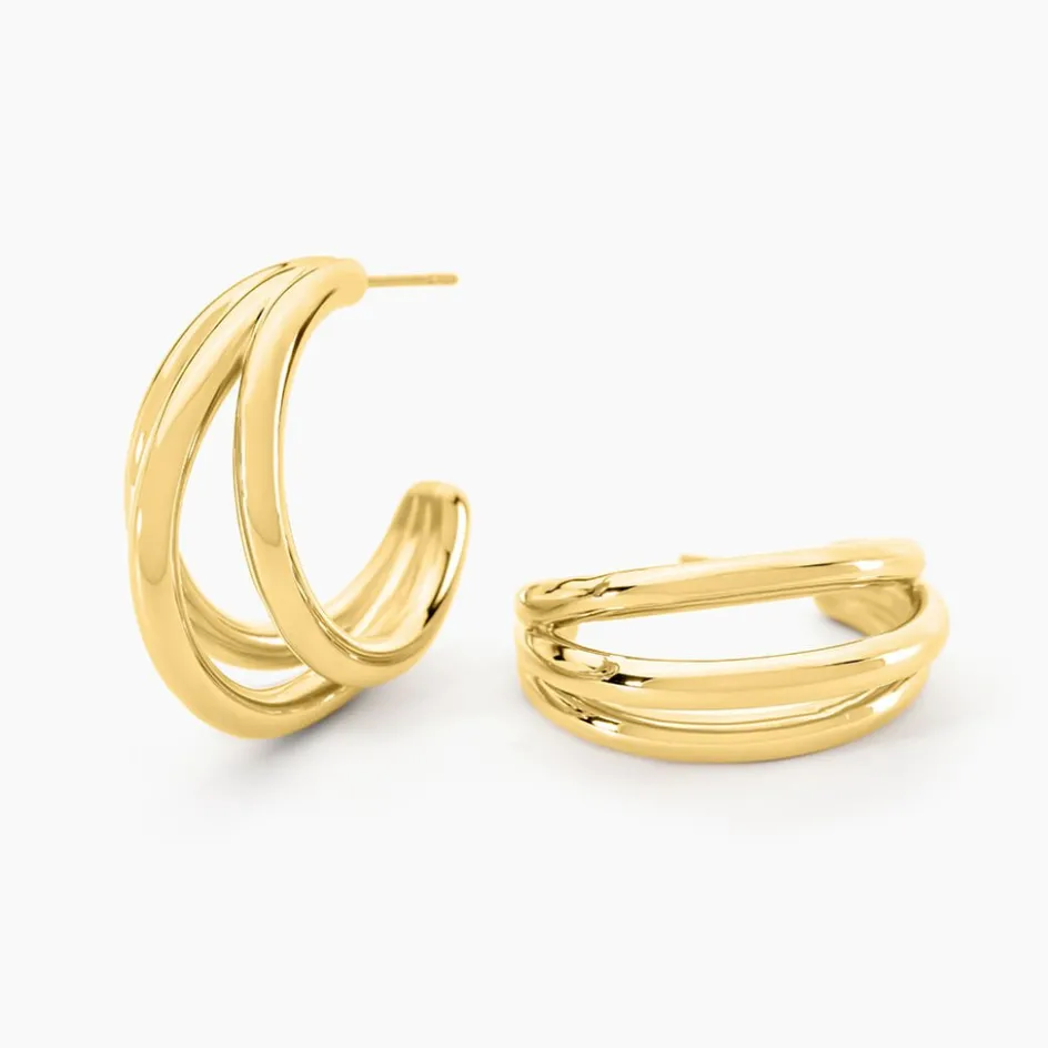 Histoire d'Or Demi-créoles Josephine Acier Doré* Boucles D'Oreilles|Boucles D'Oreilles Fantaisie