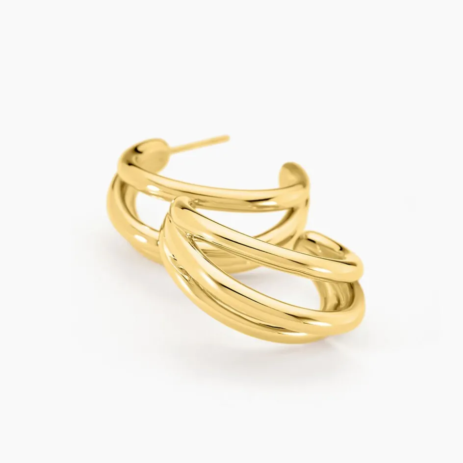 Histoire d'Or Demi-créoles Josephine Acier Doré* Boucles D'Oreilles|Boucles D'Oreilles Fantaisie