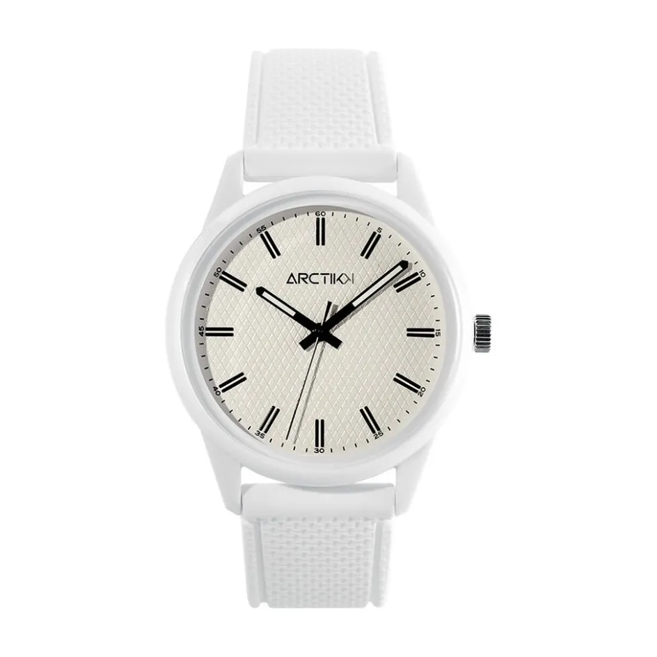 Discount ARCTIK Montre Impact Blanc cadran blanc fond blanc bracelet silicone blanc