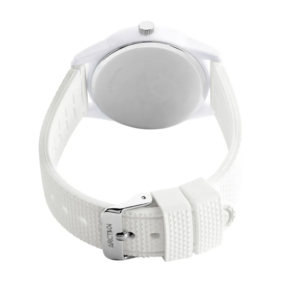 Discount ARCTIK Montre Impact Blanc cadran blanc fond blanc bracelet silicone blanc