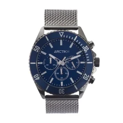 Discount ARCTIK Montre Oxcal Bleu cadran gris fond bleu bracelet acier gris