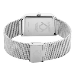 Hot ARCTIK Montre Quark Noir cadran argenté fond noir bracelet acier argenté