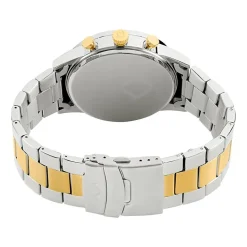 ARCTIK Montre Zenith Noir cadran argenté fond noir bracelet acier bicolore