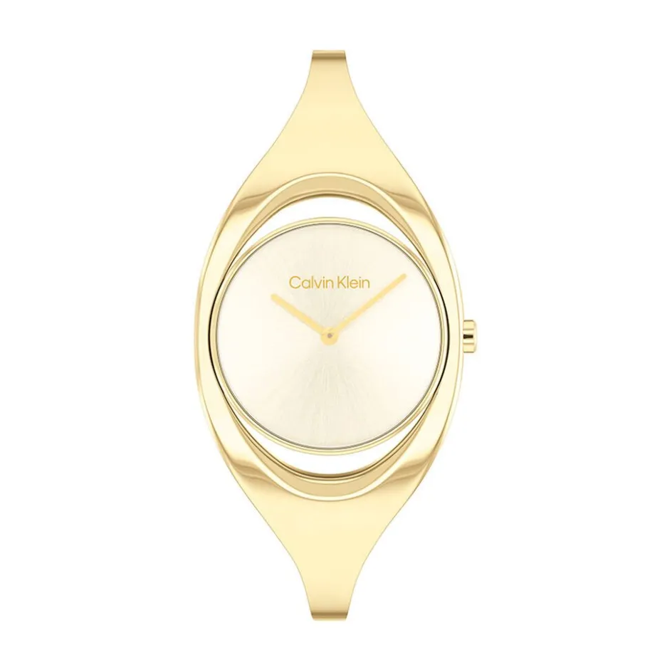 Discount CALVIN KLEIN Montre Elated Champagne cadran doré fond champagne bracelet acier doré