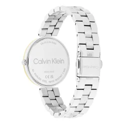 New CALVIN KLEIN Montre Gleam Noir cadran doré fond noir bracelet acier bicolore