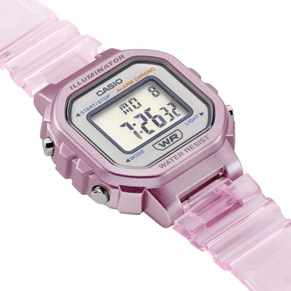 Discount CASIO COLLECTION Montre Bicolore cadran rose fond bicolore bracelet résine rose