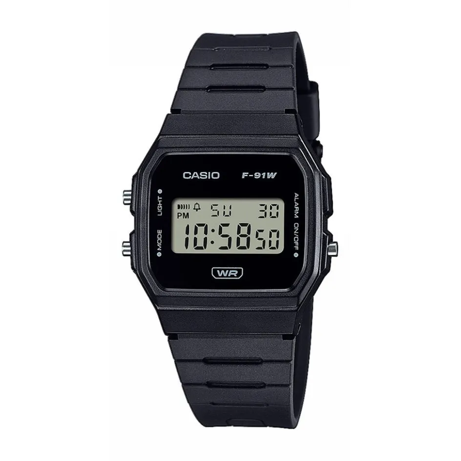 Sale CASIO COLLECTION Montre Casio Vintage Collection cadran noir bracelet résine noir