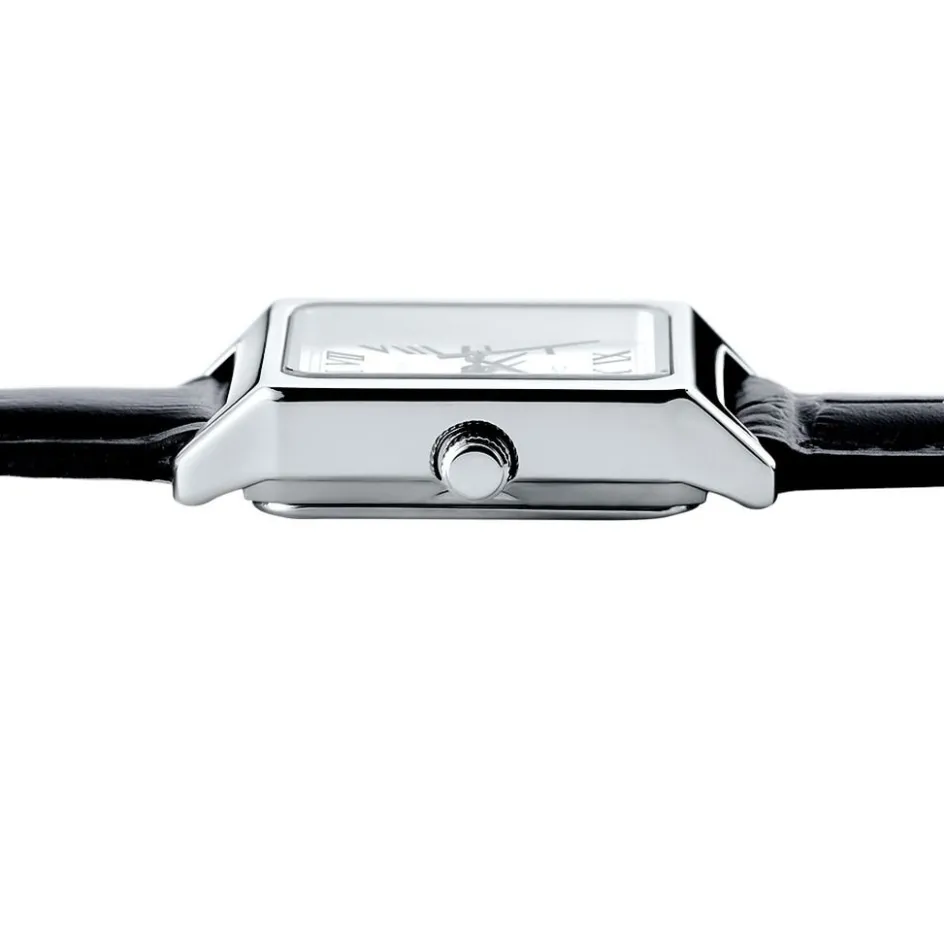 Best CASIO COLLECTION Montre Gris cadran argenté fond gris bracelet cuir de vache noir