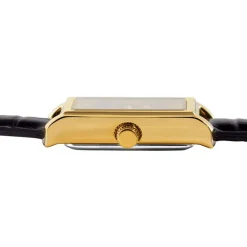 Clearance CASIO COLLECTION Montre Gris cadran doré fond gris bracelet cuir noir