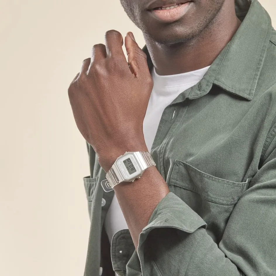 Clearance CASIO COLLECTION Montre Vintage Edgy Blanc cadran blanc bracelet résine blanche