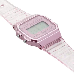 New CASIO COLLECTION Montre Vintage Edgy Rose cadran rose bracelet résine rose