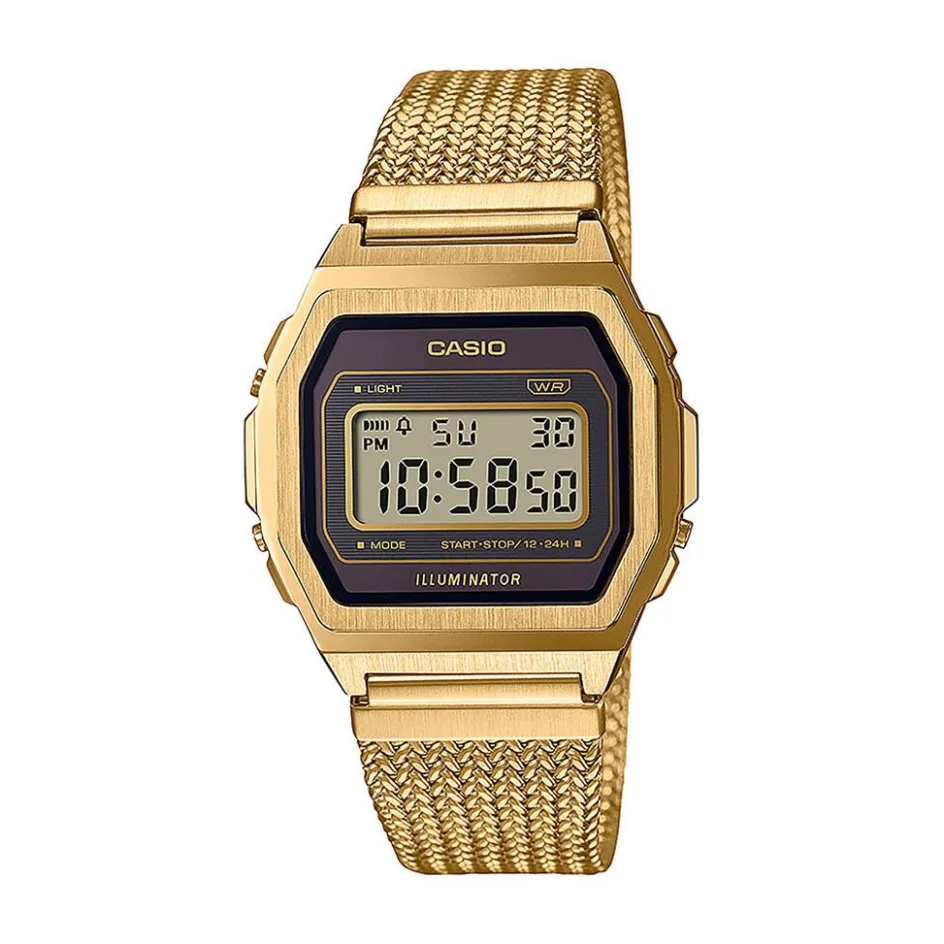 New CASIO COLLECTION Montre Vintage Champagne cadran doré bracelet acier doré
