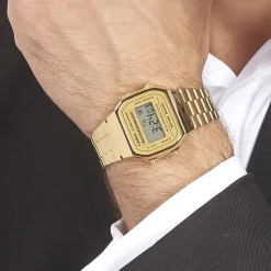 Outlet CASIO COLLECTION Montre Vintage 2 Tons cadran doré fond champagne bracelet acier doré