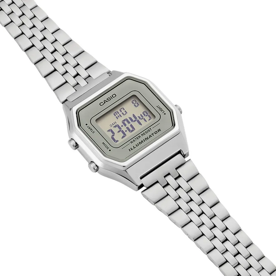 Outlet CASIO COLLECTION Montre Vintage Argent cadran argenté fond argenté bracelet acier argenté