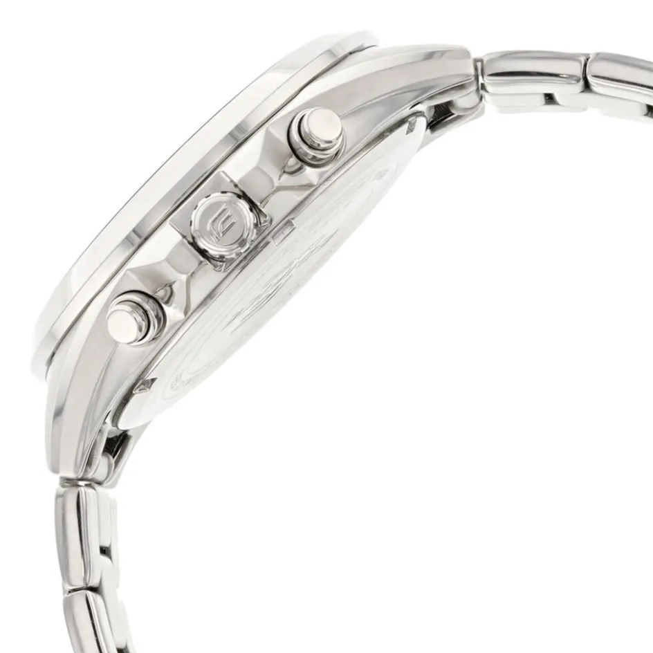 Best CASIO EDIFICE Montre Noir cadran argenté fond noir bracelet acier argenté