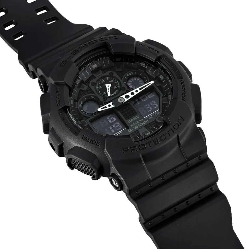 Best CASIO G-SHOCK Montre Black & White Noir cadran noir fond noir bracelet résine noire