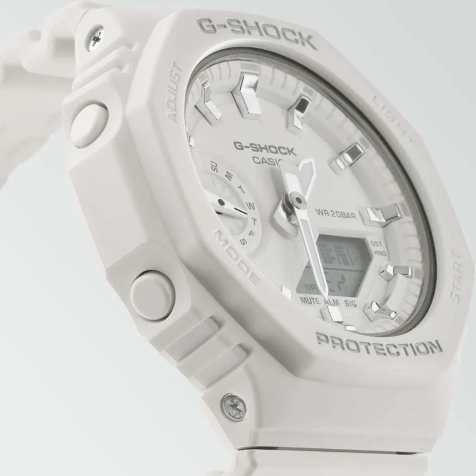 Best CASIO G-SHOCK Montre Blanc cadran blanc fond blanc bracelet résine blanche
