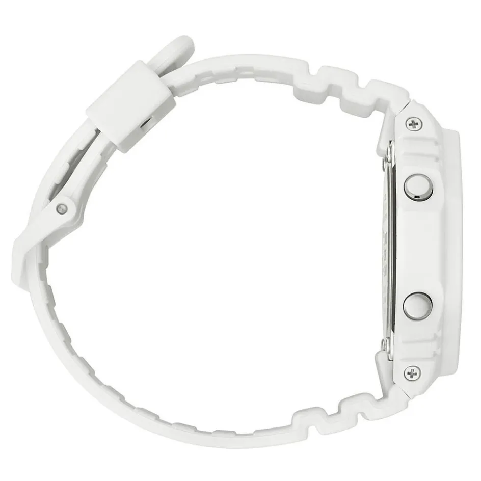 Hot CASIO G-SHOCK Montre Classic Noir cadran blanc fond noir bracelet résine blanc