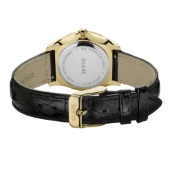 CLUSE Montre Feroce Petite Doré cadran doré fond doré bracelet cuir noir