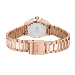 CLUSE Montre Féroce Mini Noir cadran rose fond noir bracelet acier rose