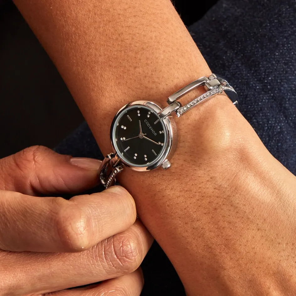 Sale CODHOR Montre Andrea Vert cadran argenté fond vert bracelet alliage argenté