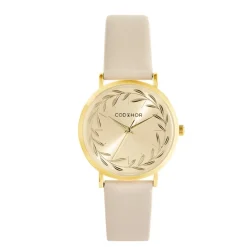 Discount CODHOR Montre Camille 3 Doré cadran doré fond doré bracelet synthétique crème