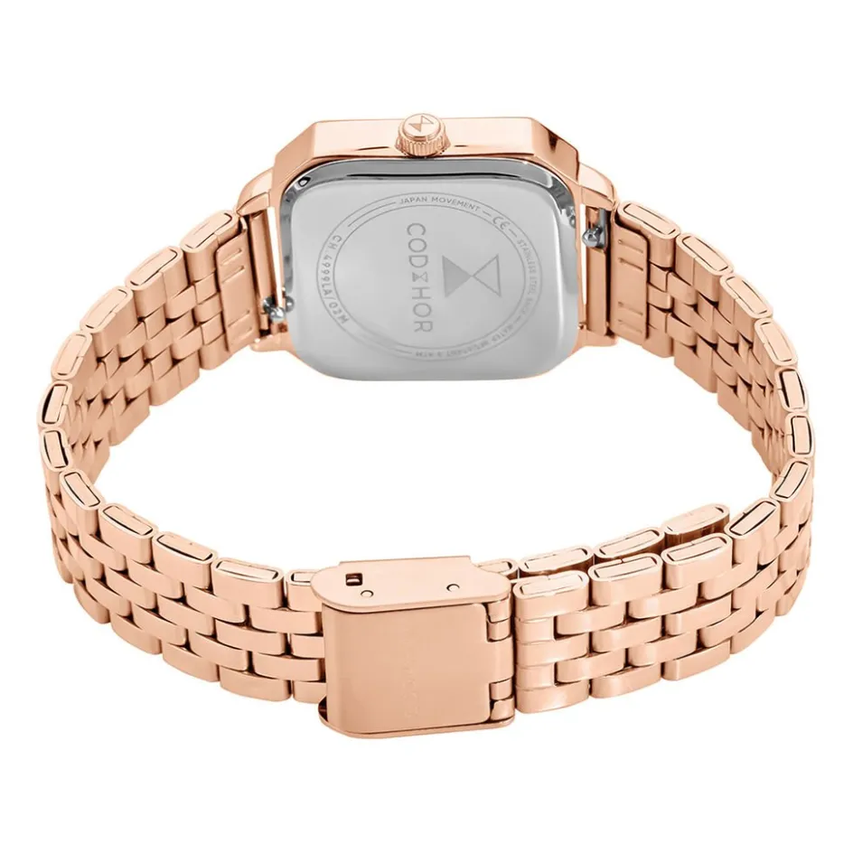 Best CODHOR Montre Carla Rose cadran rose fond rose bracelet acier rose