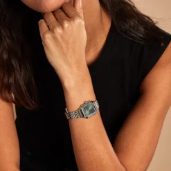 Online CODHOR Montre Carla Vert cadran argenté fond vert bracelet acier argenté