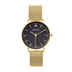 Sale CODHOR Montre Cindy Noir cadran doré fond noir bracelet acier doré