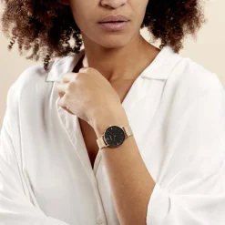 Sale CODHOR Montre Cindy Noir cadran doré fond noir bracelet acier doré